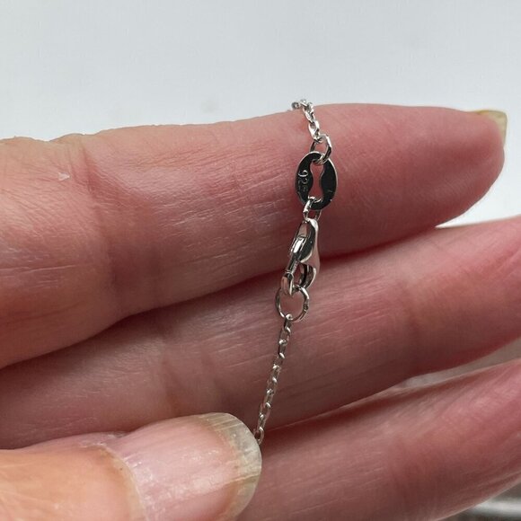 Sajen Sterling Mother Of Pearl Carved Flower Garnet Pendant Necklace 12.22 Grams - Picture 7 of 7